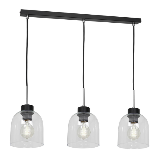 Balkhänglampa Terra med 3 glasskärmar