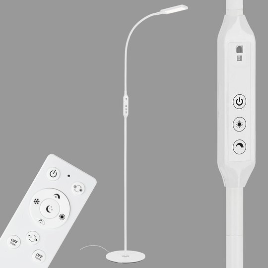 LED-golvlampa 1296-016 med fjärrkontroll, vit