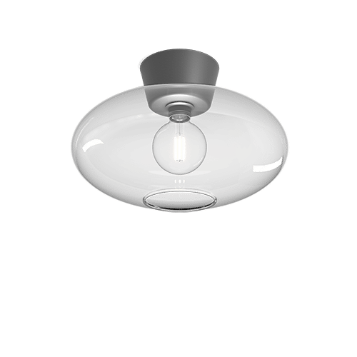 Bullo XL Plafond m. klarglas (Grå)