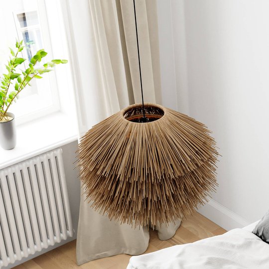By Rydéns Bali hänglampa, skärm av naturfibrer