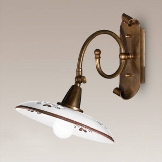 Rustik vägglampa Bassano, brun