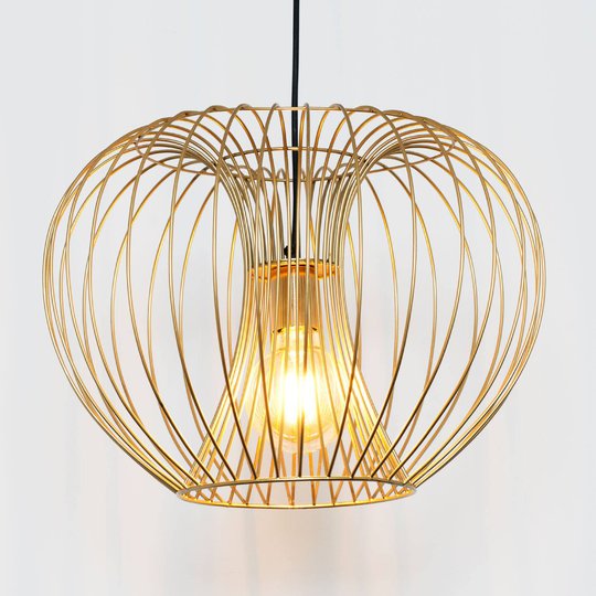 Hänglampa Protetto, guld, Ø 42 cm