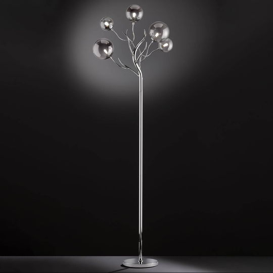 Golvlampa med fem glaskulor