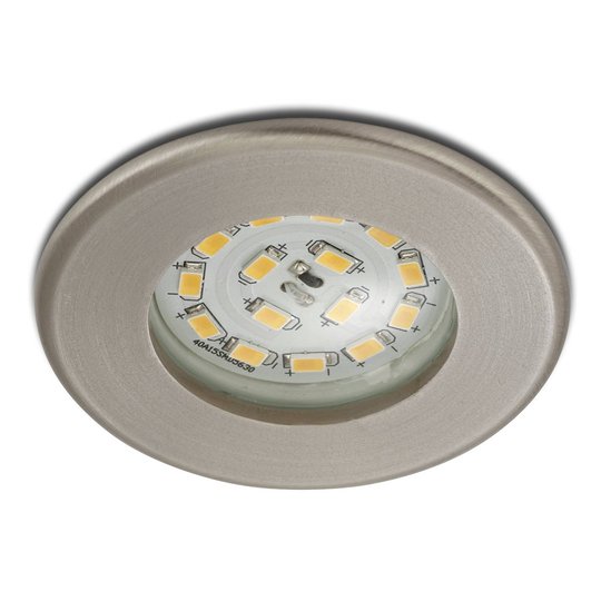 Effektiv LED-inbyggnadsspot Nikas IP44, nickel
