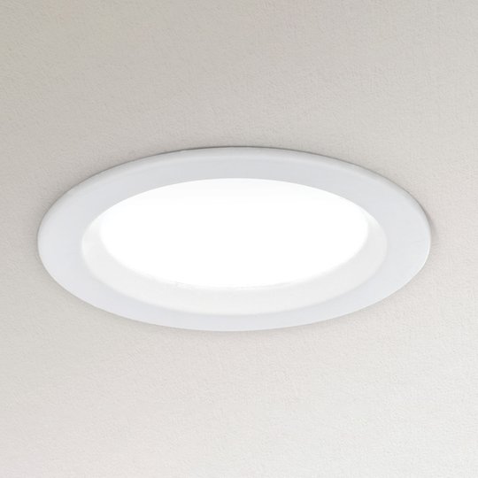 Dimbar LED-inbyggnadslampa Spock Ø 9 cm vit