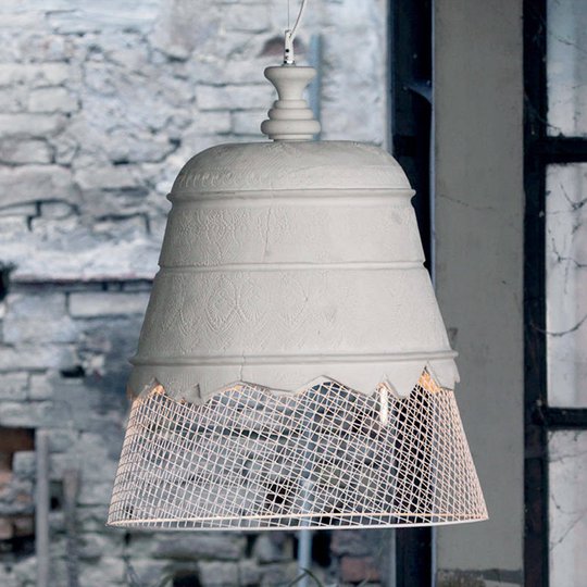 Karman Domenica - hänglampa av gips, vit, 50 cm