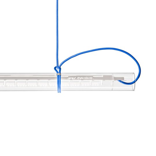 Ingo Maurer Tubular LED-hänglampa, vit/blå