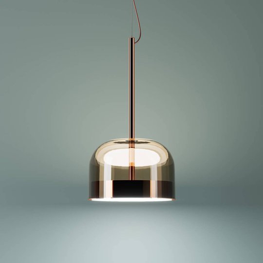 Kopparfärgad LED-hänglampa Equatore, 23,8 cm