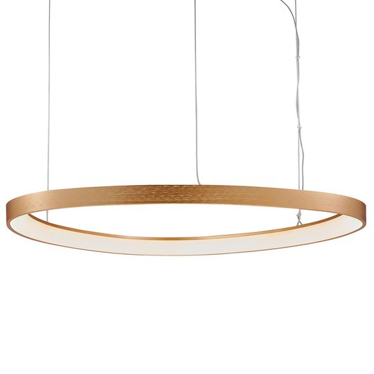 LED-hänglampa Loop, guld, Ø 80 cm