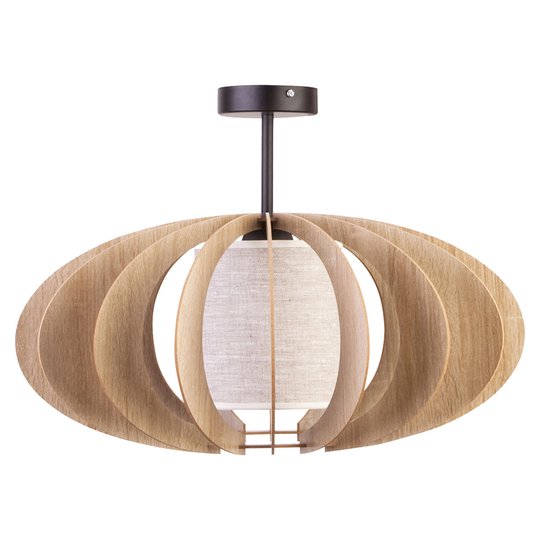 Taklampa Modern A med trälameller, Ø 60 cm