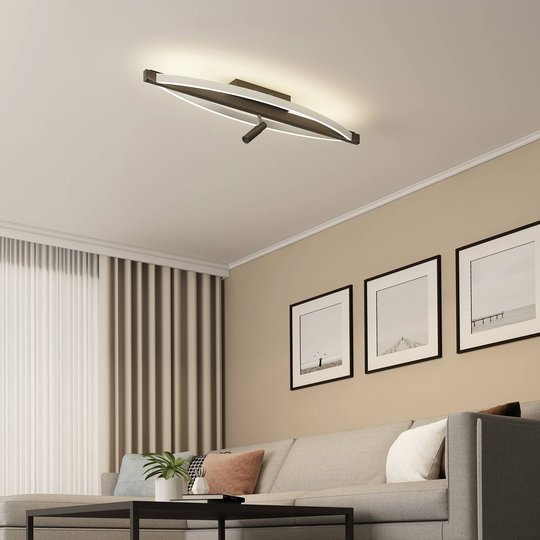 Lucande Matwei LED-taklampa, oval, nickel