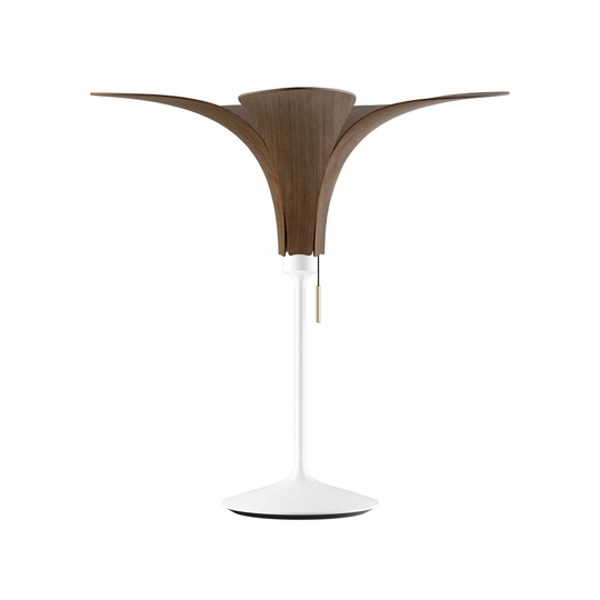 UMAGE Jazz bordslampa ek mörk, fot vit