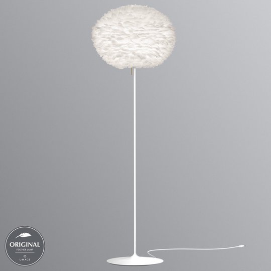 Stor designgolvlampa Eos, vitt