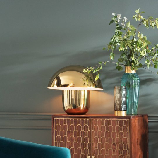 KARE Mushroom – originell bordslampa, guld