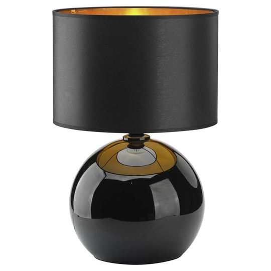 Bordslampa Palla, Ø 36 cm, svart/guld