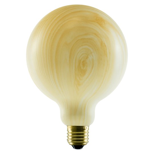 SEGULA LED-globlampa G125 E27 8W med trälook