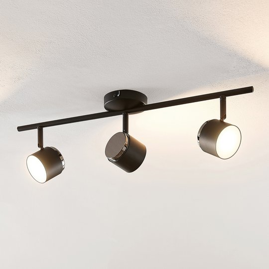 Lindby Marrie LED-spot, svart, 3 lampor