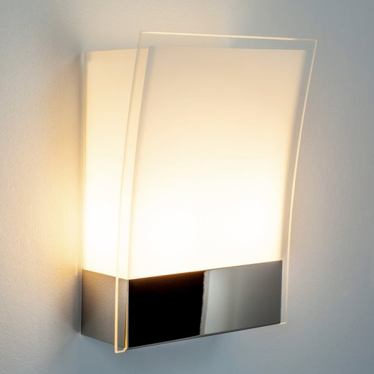 Malthe - modern vägglampa av glas och metall