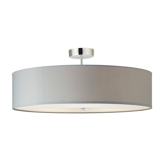 Textiltaklampa Andria, 60 cm, ljusgrå