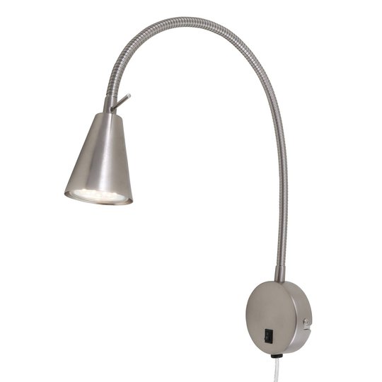LED-vägglampa 2028 med väggelement, nickel