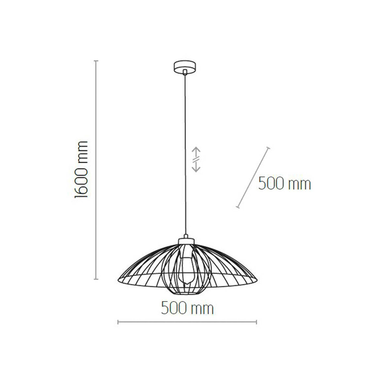 Pendellampa Barbella med burskärm Ø 50 cm