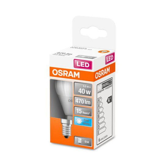 OSRAM LED-dropplampa E14 5,5 W 840 Star, matt