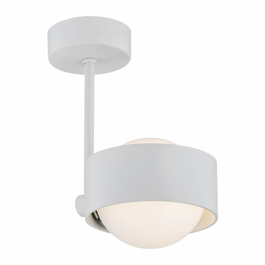 Taklampa Mado av stål i vit, 1 lampa