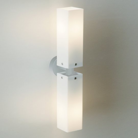 Dubbel vägglampa CUBE TWIN, matt nickel