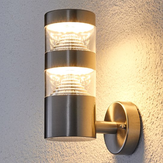 LED-utomhusvägglampa Lanea, rak
