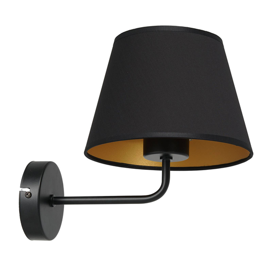 Vägglampa Soho konisk svart/guld