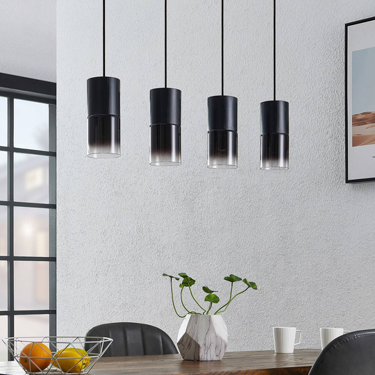 Lindby Berral pendellampa, rökglas, 4 lampor