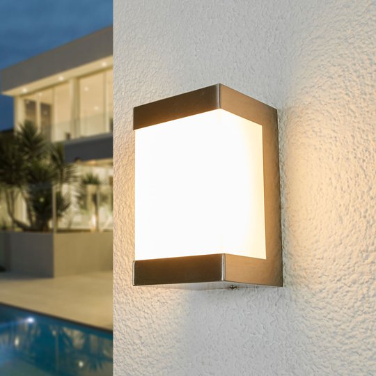 LED-utomhusvägglampa Severina i rostfritt stål