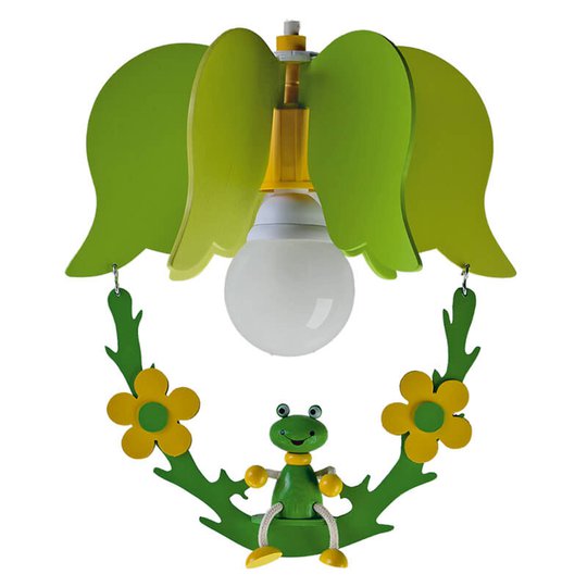Hänglampa Groda i blomform med gunga