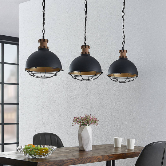 Lindby Swantja pendellampa, burformad,3 lampor