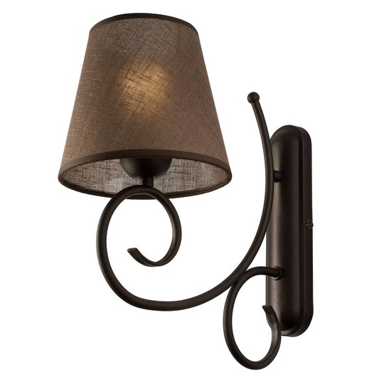 Textilvägglampa Midgrad, brun