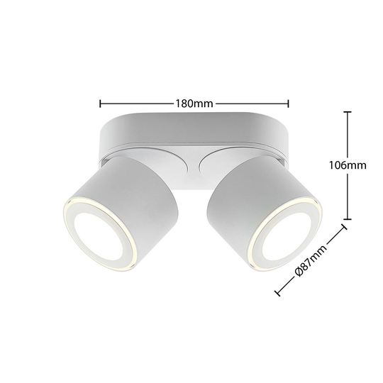 Lindby Lowie LED-spotlight, 4 lampor, vit