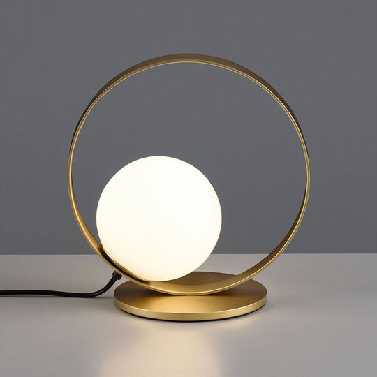 LED-bordslampa Halo, guld/opal