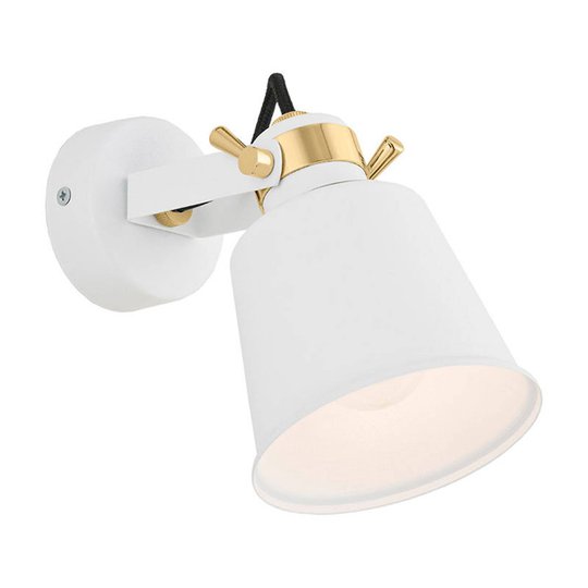 Spotlight till vägg Kerava, 1 lampa, vit/mässing