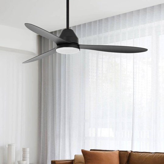 Takfläkt Whitehaven med LED-ljus, svart