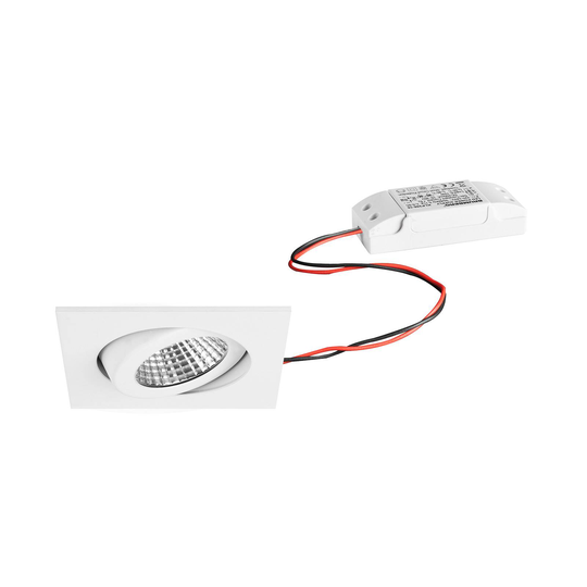 BRUMBERG inbyggnadsspot IP65 kantig brytbar vit