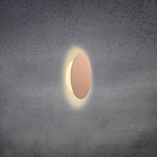 Escale Blade LED-vägglampa, matt rosé, Ø 18 cm