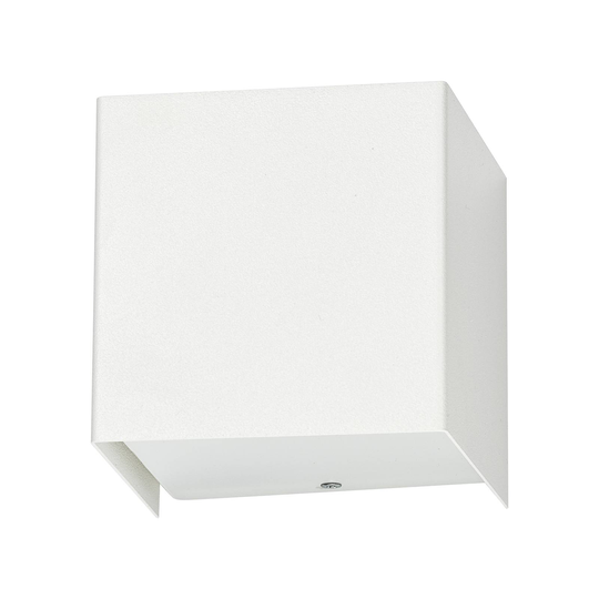 Vägglampa Cube av stål, vit
