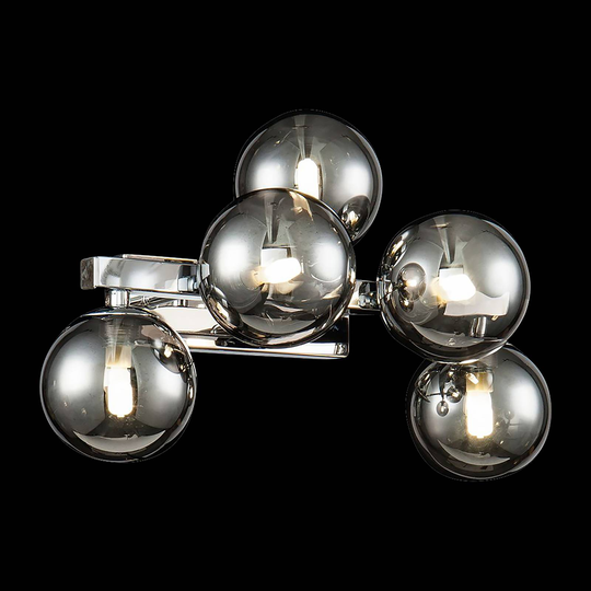 Maytoni Dallas vägglampa med 5 glaskulor, krom