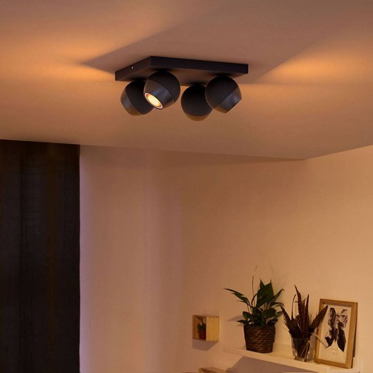 Philips Hue Buckram 4 lampor dimmerbrytare, svart