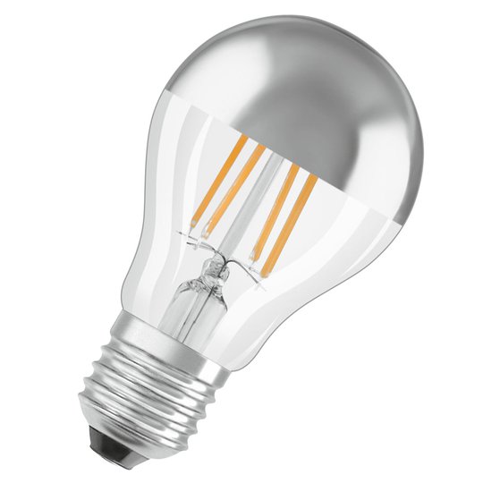 OSRAM LED-lampa E27 Mirror silver 4W varmvit