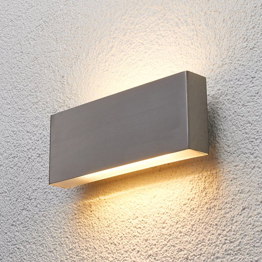 Utomhusvägglampa Safira med LED, rostfritt stål