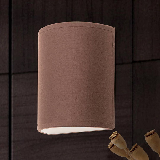 Vägglampa Ufo med linskärm i brunt