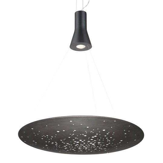 Fabbian Lens LED-hänglampa Ø 90 cm polerad