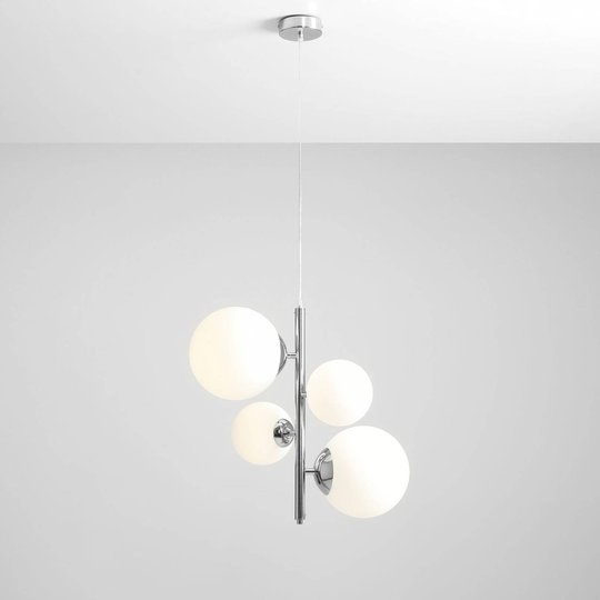 Hänglampa Bloom, 4 lampor, krom