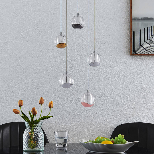 Lucande Meriton LED-hänglampa, 5 lampor